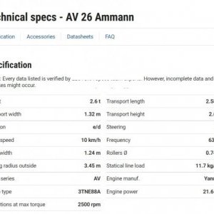 foto 2.6t/1.24m válec tandem Ammann AV26